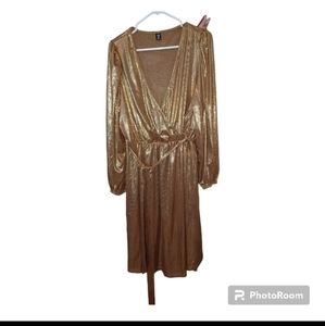 Gold plus size dress